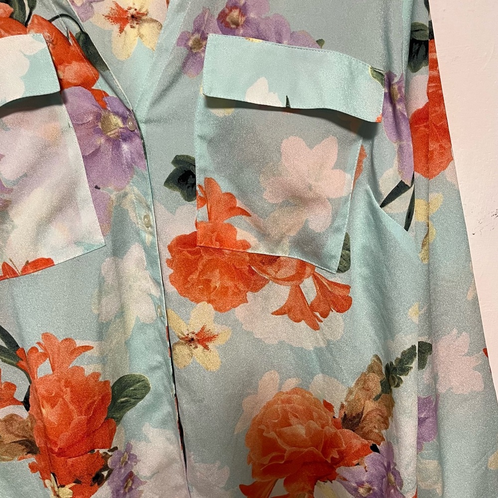 CALVIN KLEIN Floral Button Down Shirt - Picture 4 of 12